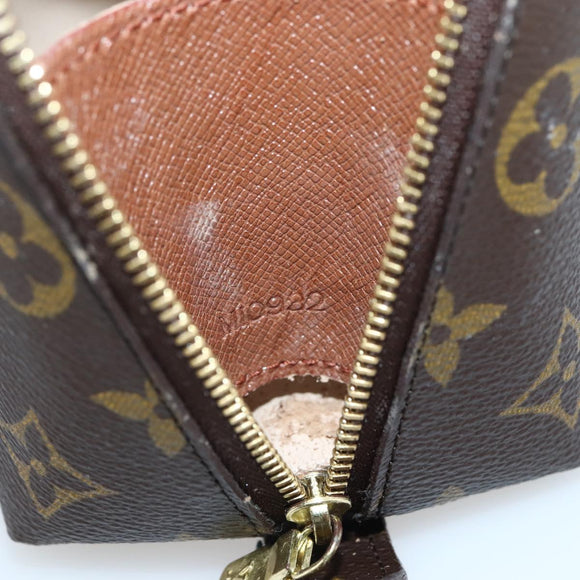 LOUIS VUITTON Monogram Trousse Demi Ronde Cosmetic Pouch M47520 LV Auth 144956