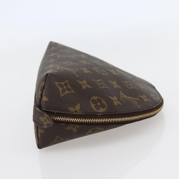 LOUIS VUITTON Monogram Trousse Demi Ronde Cosmetic Pouch M47520 LV Auth 144956