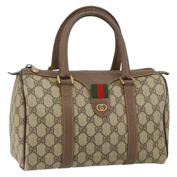 GUCCI GG Supreme Web Sherry Line Bag PVC Beige Gold 002 615 6838 Auth 144971