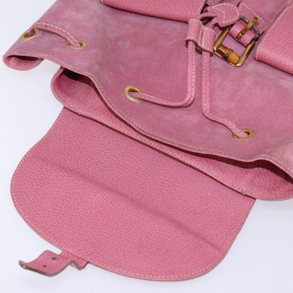 GUCCI Backpack Suede Pink Gold 003 2058 0016 Auth 144974