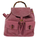 GUCCI Backpack Suede Pink Gold 003 2058 0016 Auth 144974-2