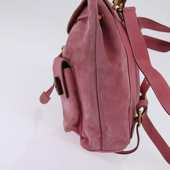 GUCCI Backpack Suede Pink Gold 003 2058 0016 Auth 144974
