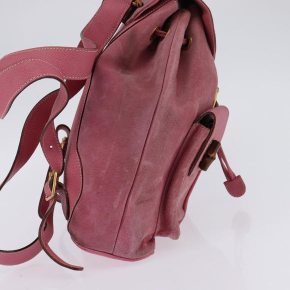 GUCCI Backpack Suede Pink Gold 003 2058 0016 Auth 144974