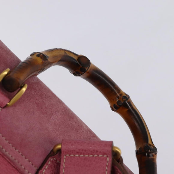 GUCCI Backpack Suede Pink Gold 003 2058 0016 Auth 144974