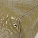 Salvatore Ferragamo Vala Tote Bag Enamel Khaki Silver Auth 144975-9