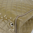 Salvatore Ferragamo Vala Tote Bag Enamel Khaki Silver Auth 144975-15