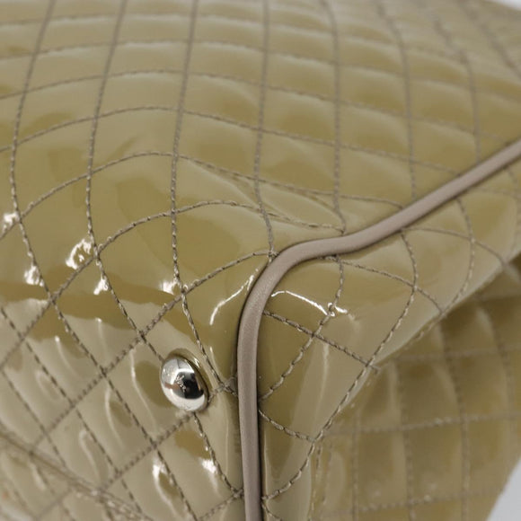 Salvatore Ferragamo Vala Tote Bag Enamel Khaki Silver Auth 144975