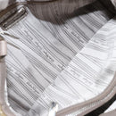 Salvatore Ferragamo Vala Tote Bag Enamel Khaki Silver Auth 144975-11