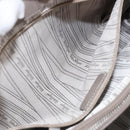 Salvatore Ferragamo Vala Tote Bag Enamel Khaki Silver Auth 144975-21