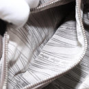 Salvatore Ferragamo Vala Tote Bag Enamel Khaki Silver Auth 144975-22