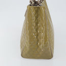 Salvatore Ferragamo Vala Tote Bag Enamel Khaki Silver Auth 144975-4