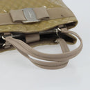 Salvatore Ferragamo Vala Tote Bag Enamel Khaki Silver Auth 144975-7