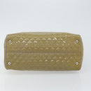 Salvatore Ferragamo Vala Tote Bag Enamel Khaki Silver Auth 144975-5