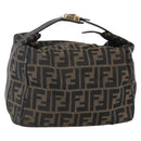 FENDI Zucca Canvas Vanity Hand Bag Black Brown Auth 144977-1