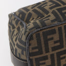 FENDI Zucca Canvas Vanity Hand Bag Black Brown Auth 144977-14