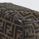 FENDI Zucca Canvas Vanity Hand Bag Black Brown Auth 144977-15