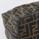 FENDI Zucca Canvas Vanity Hand Bag Black Brown Auth 144977-16