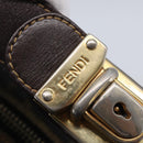 FENDI Zucca Canvas Vanity Hand Bag Black Brown Auth 144977-9