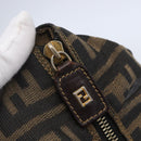 FENDI Zucca Canvas Vanity Hand Bag Black Brown Auth 144977-17