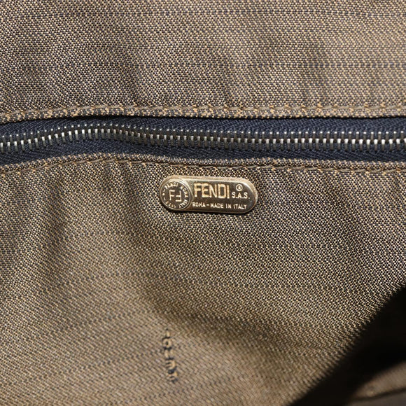 FENDI Zucca Canvas Vanity Hand Bag Black Brown Auth 144977