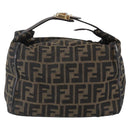 FENDI Zucca Canvas Vanity Hand Bag Black Brown Auth 144977-13