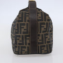 FENDI Zucca Canvas Vanity Hand Bag Black Brown Auth 144977-3