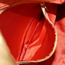 FENDI Mamma Baguette Shoulder Bag Satin Red Gold Auth 144979-24