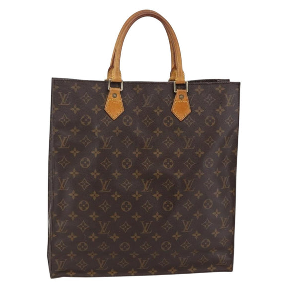 LOUIS VUITTON Monogram Sac Plat Hand Bag M51140 LV Auth 144980