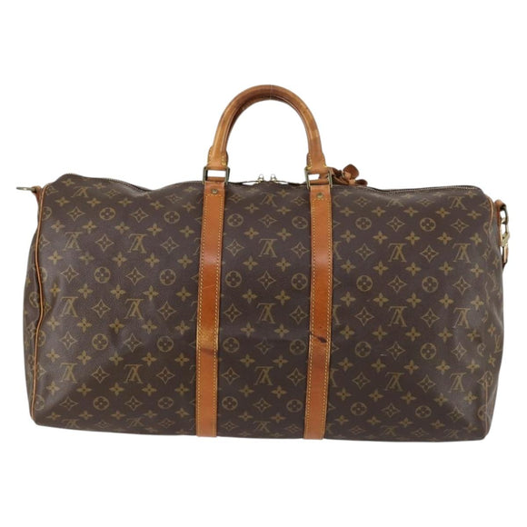 LOUIS VUITTON Monogram Keepall Bandouliere 55 Boston Bag M41414 LV Auth 144984