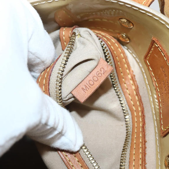 LOUIS VUITTON Monogram Vernis Reade PM Hand Bag Beige M91334 LV Auth 144987
