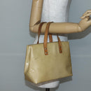 LOUIS VUITTON Monogram Vernis Reade PM Hand Bag Beige M91334 LV Auth 144987-21