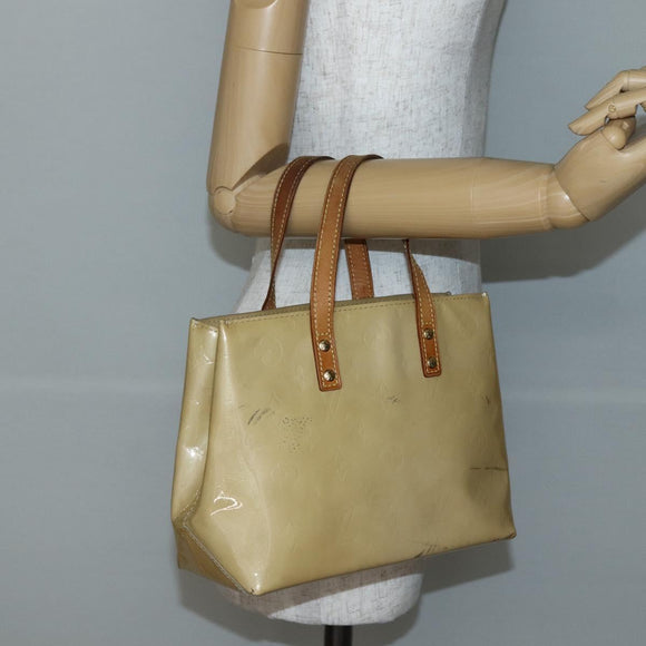 LOUIS VUITTON Monogram Vernis Reade PM Hand Bag Beige M91334 LV Auth 144987