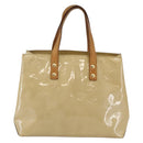 LOUIS VUITTON Monogram Vernis Reade PM Hand Bag Beige M91334 LV Auth 144987-2