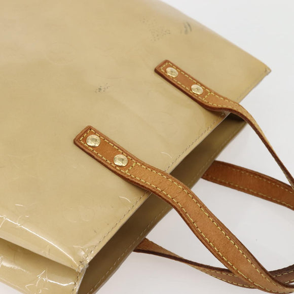 LOUIS VUITTON Monogram Vernis Reade PM Hand Bag Beige M91334 LV Auth 144987