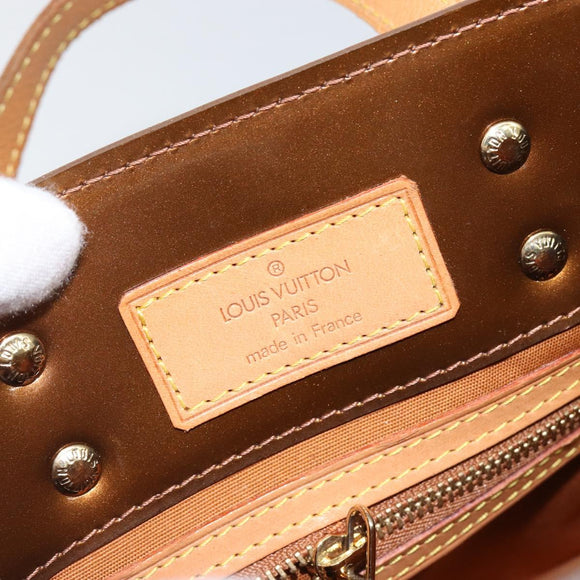 LOUIS VUITTON Monogram Vernis Reade PM Hand Bag Bronze M91146 LV Auth 144988