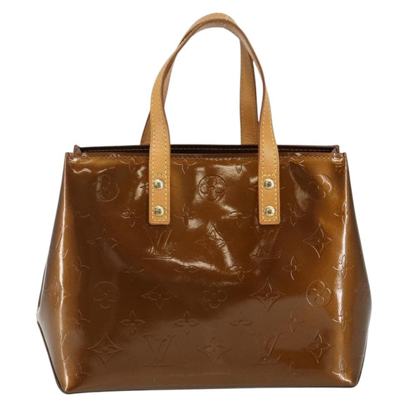 LOUIS VUITTON Monogram Vernis Reade PM Hand Bag Bronze M91146 LV Auth 144988