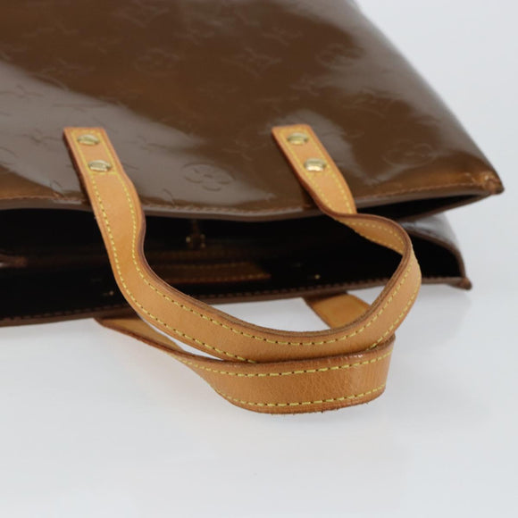 LOUIS VUITTON Monogram Vernis Reade PM Hand Bag Bronze M91146 LV Auth 144988