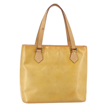 LOUIS VUITTON Monogram Vernis Houston Hand Bag Beige M91004 LV Auth 145003