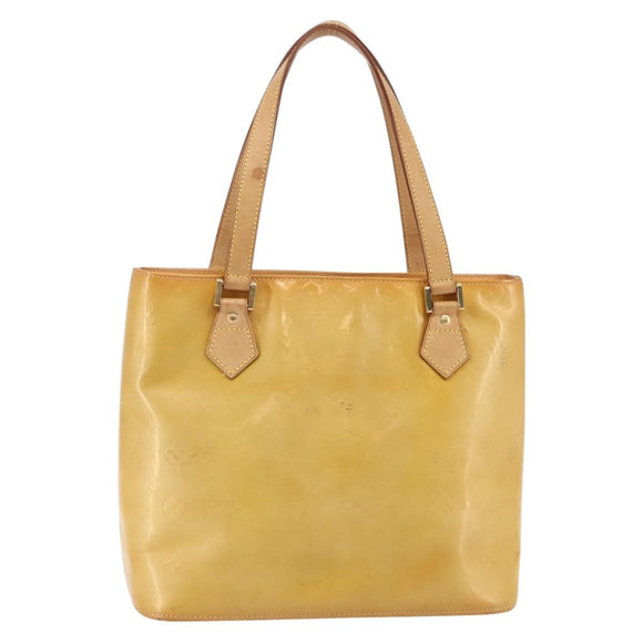 LOUIS VUITTON Monogram Vernis Houston Hand Bag Beige M91004 LV Auth 145003