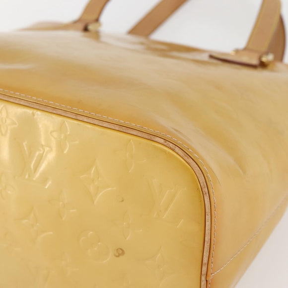LOUIS VUITTON Monogram Vernis Houston Hand Bag Beige M91004 LV Auth 145003