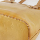 LOUIS VUITTON Monogram Vernis Houston Hand Bag Beige M91004 LV Auth 145003-15
