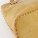 LOUIS VUITTON Monogram Vernis Houston Hand Bag Beige M91004 LV Auth 145003-16