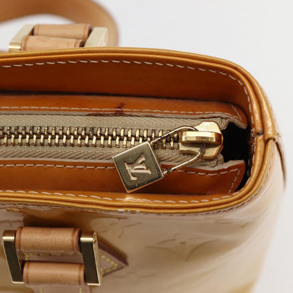 LOUIS VUITTON Monogram Vernis Houston Hand Bag Beige M91004 LV Auth 145003