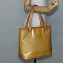 LOUIS VUITTON Monogram Vernis Houston Hand Bag Beige M91004 LV Auth 145003-22