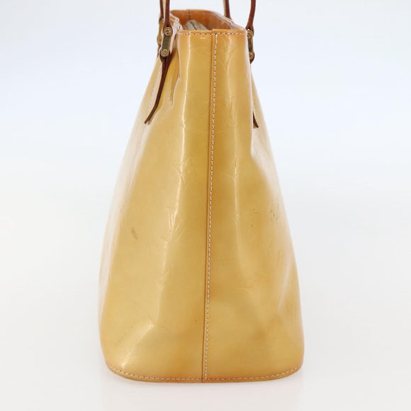 LOUIS VUITTON Monogram Vernis Houston Hand Bag Beige M91004 LV Auth 145003