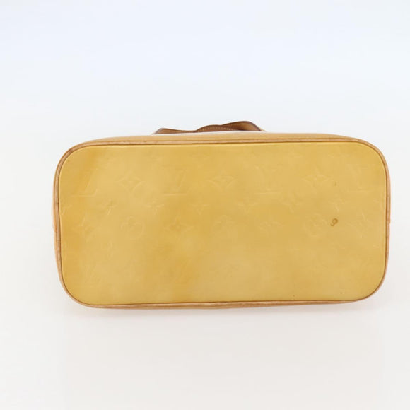 LOUIS VUITTON Monogram Vernis Houston Hand Bag Beige M91004 LV Auth 145003