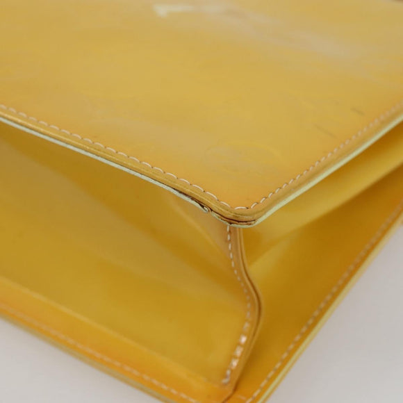 LOUIS VUITTON Monogram Vernis Spring Street Bag Lime Yellow M91068 Auth 145004