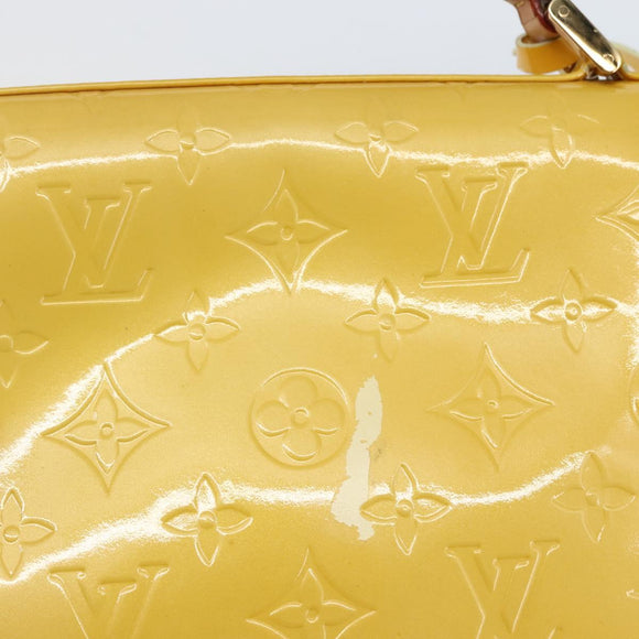 LOUIS VUITTON Monogram Vernis Spring Street Bag Lime Yellow M91068 Auth 145004