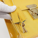 LOUIS VUITTON Monogram Vernis Spring Street Bag Lime Yellow M91068 Auth 145004-10