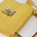 LOUIS VUITTON Monogram Vernis Spring Street Bag Lime Yellow M91068 Auth 145004-6